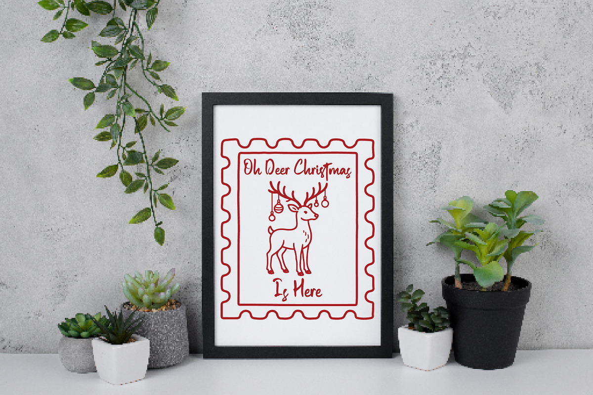 Christmas Deer Stamp PNG, an Illustration by Daily.Designs (Photo 6 of 6)