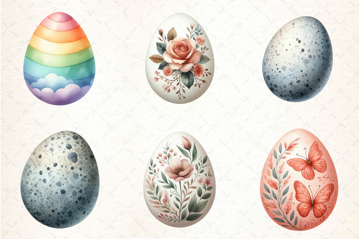 Watercolor Eggs Clipart, an Illustration by DreamCafeArt (Photo 3 of 5)