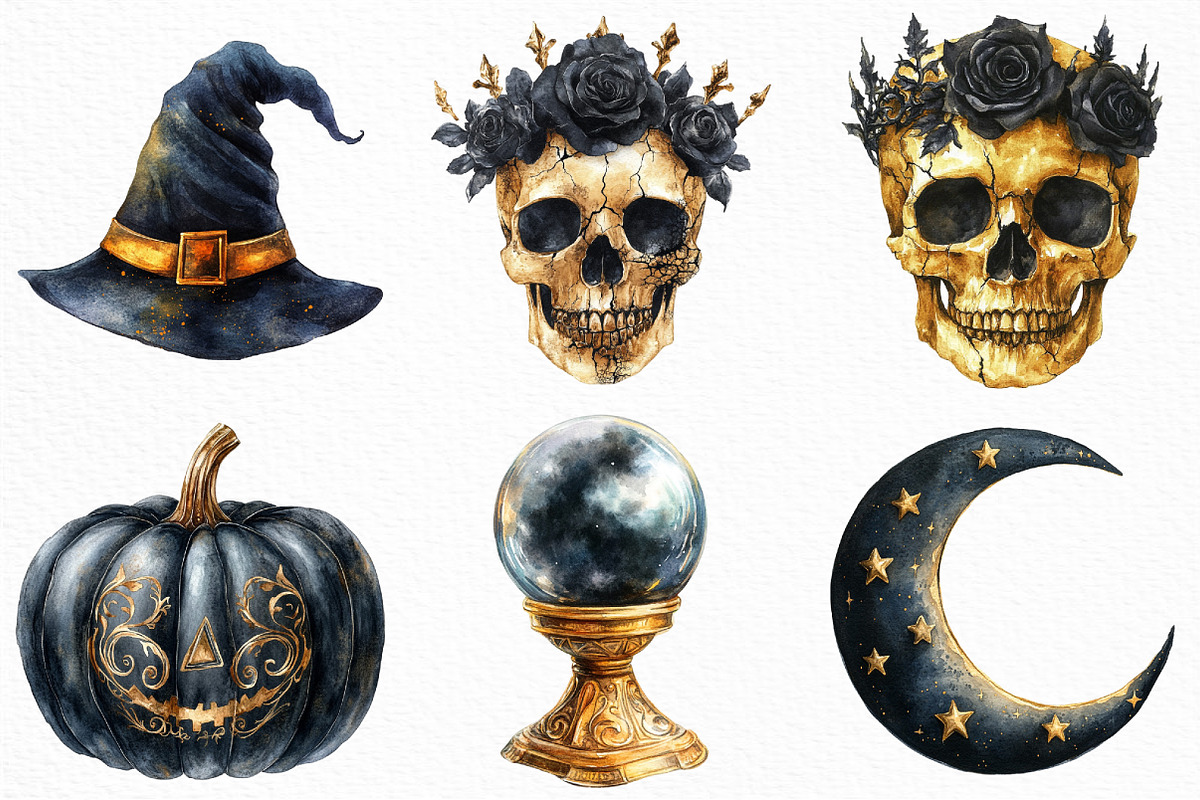 Luxury Black and Gold Halloween PNG, an Illustration by Craft Nest (Photo 5 of 6)