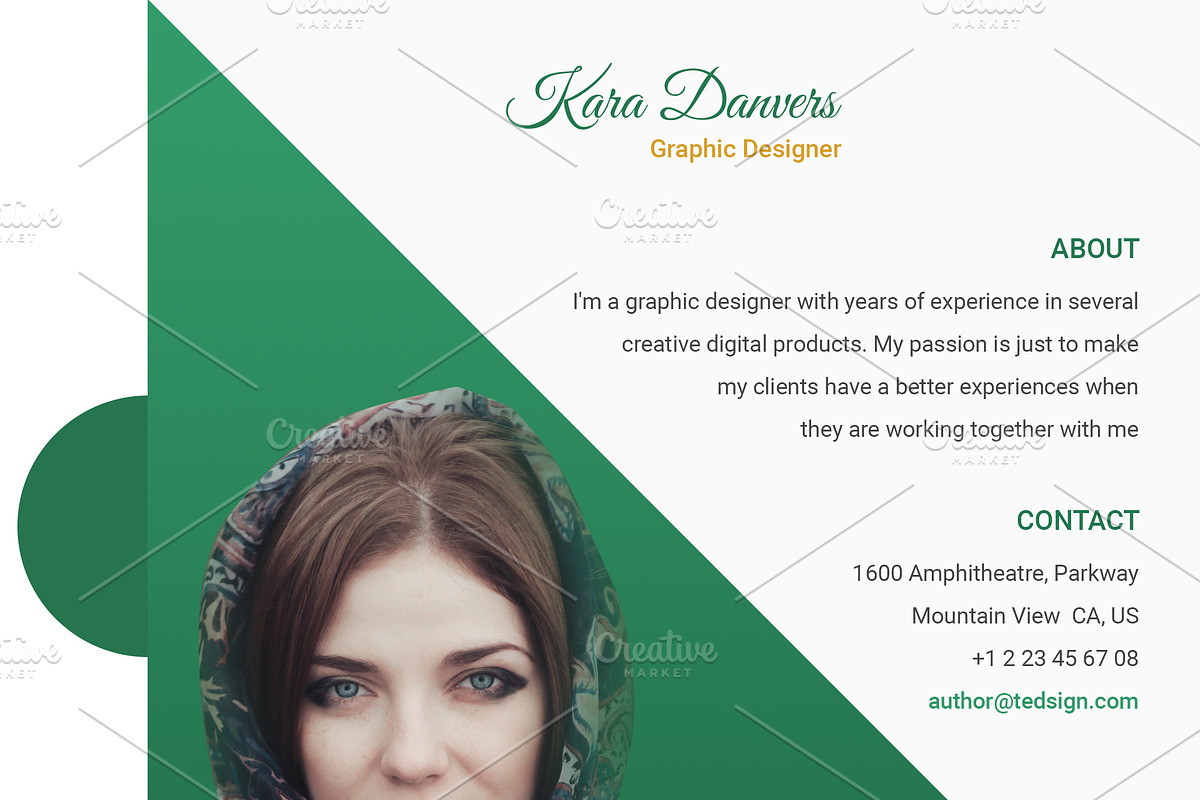 Curriculum Vited - Resume Template, a Resume Template by Ted-sign (Photo 7 of 8)