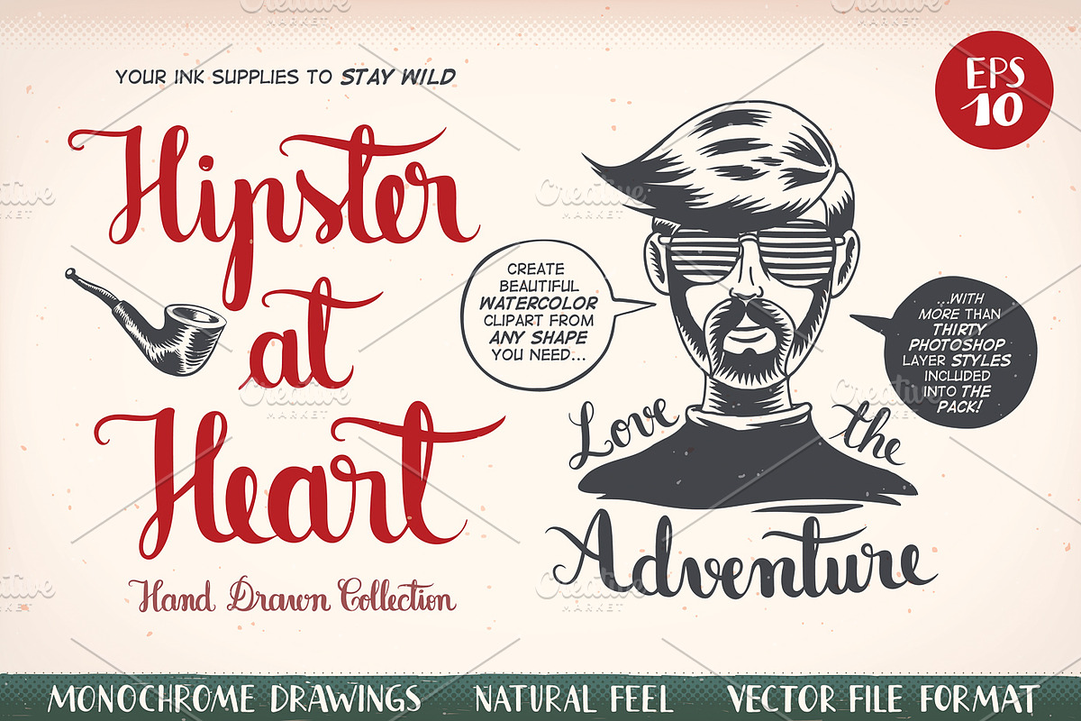 Hipster Vector Pack, an Illustration by Inkant Studio (Photo 1 of 4)