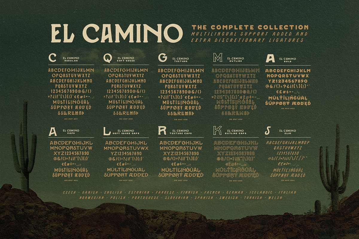 El Camino Font Collection + Extras, a Font by Opus Nigrum (Photo 16 of 20)