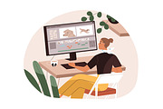Creative workers at work set, a Technology Illustration by Good Studio (Thumbnail 9 of 9)