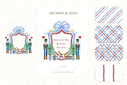 Nutcracker Burgundy Blue Crest, a Decorative Illustration by LABFcreations (Thumbnail 4 of 4)