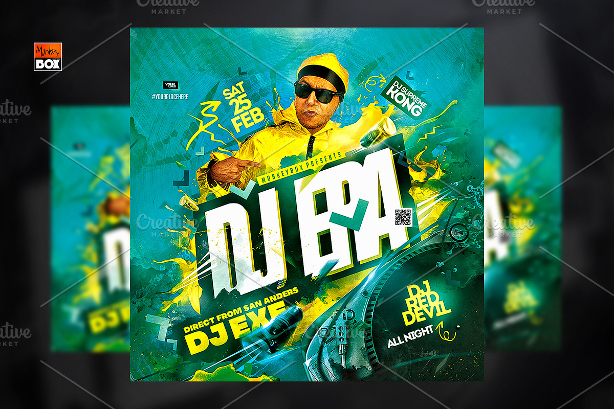 Flyer Template Dj Concert, a Flyer Template by MonkeyBOX (Photo 1 of 3)