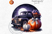 Fall trucks with pumpkins PNG, a Seasonal Illustration by ThatsDesignArt (Thumbnail 10 of 10)