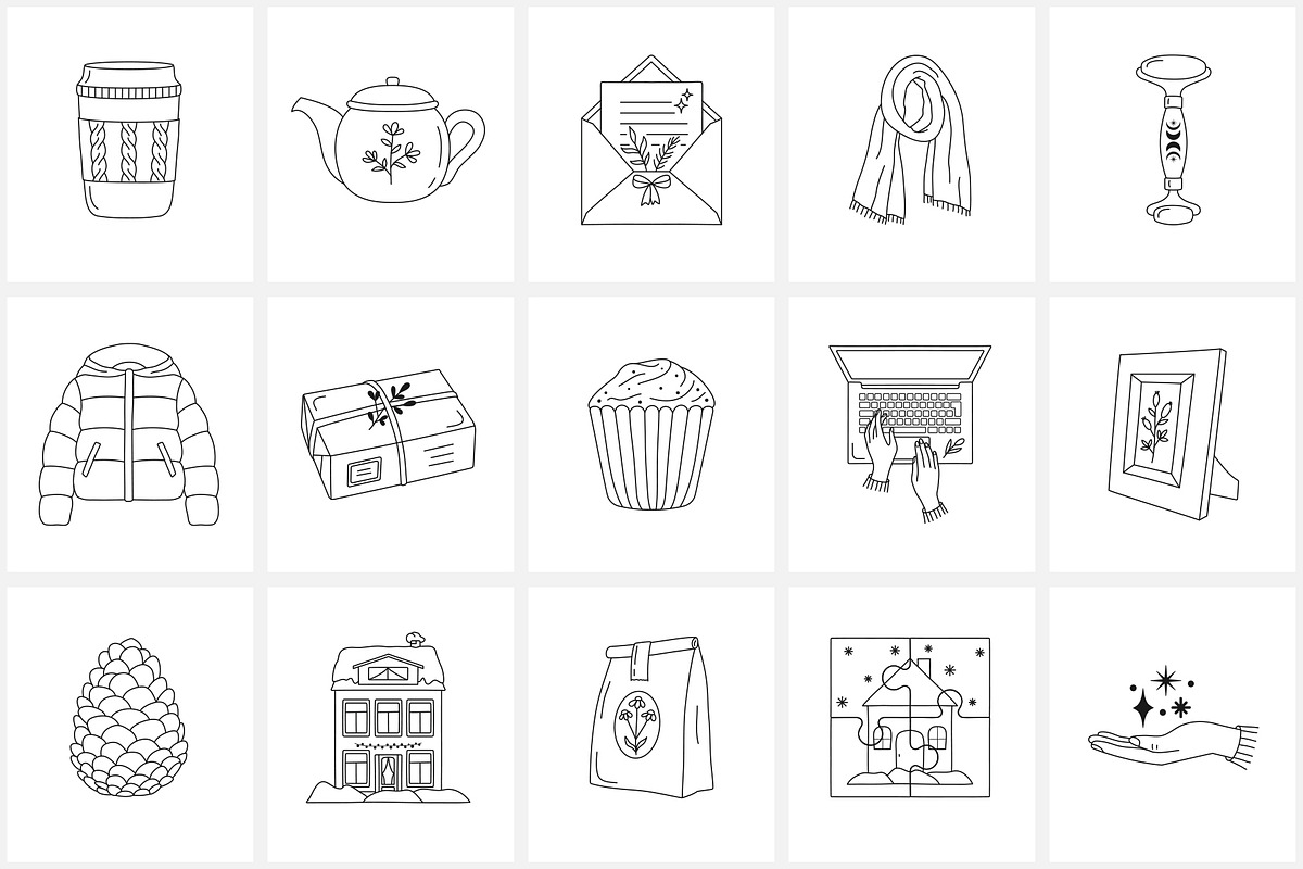 Winter everyday line icon set, an Outline Icon by NatalieArtShop (Photo 10 of 16)