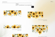 Sunny sunflowers, watercolor flowers, a Texture Illustration by ollalya (Thumbnail 6 of 16)