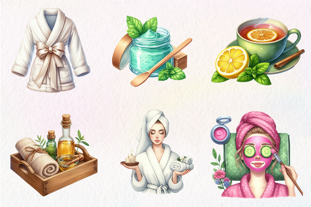 Spa Day Sublimation Clipart Bundle, an Illustration by CreationArt (Photo 5 of 5)