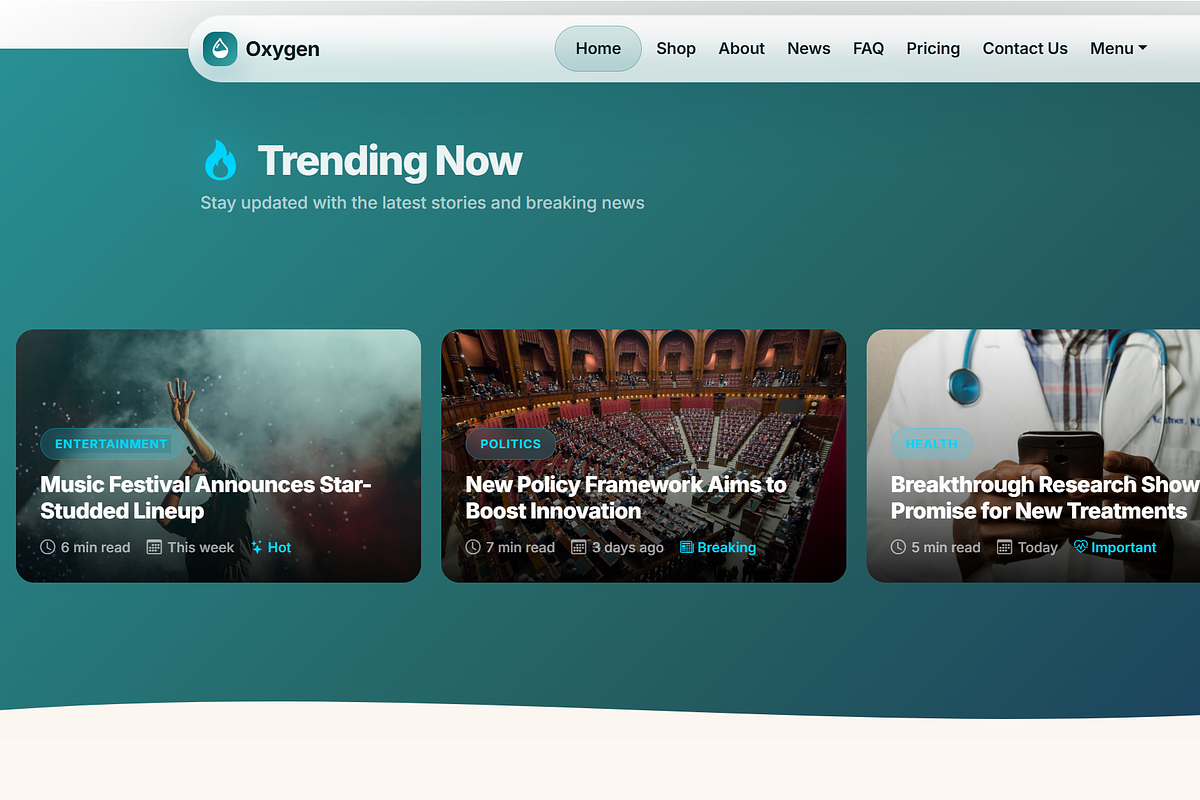 Oxygen Aura Bootstrap 5 Template, a Bootstrap Template by GeorgeMichel (Photo 4 of 11)