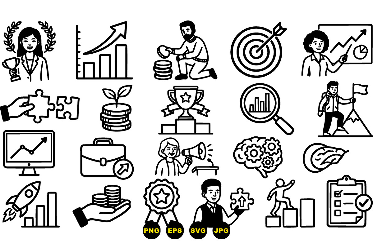 Business Success Icon Set, an Illustration by designvectx (Photo 3 of 3)