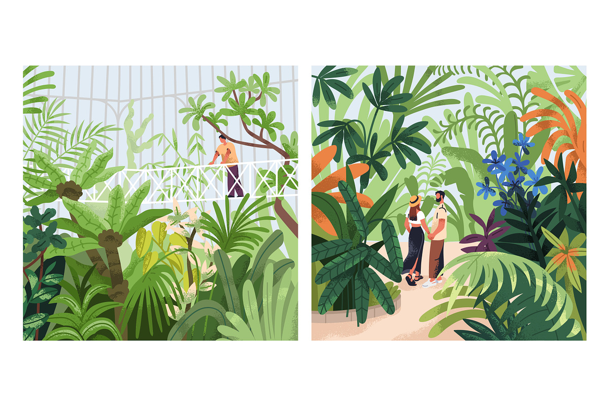 Botanical garden with green plants, a Person Illustration by Good Studio (Photo 3 of 13)