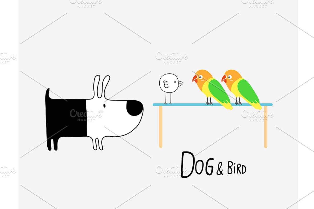 Dog & Bird Collection 3, an Animal Illustration by Irene Loal (Photo 3 of 11)