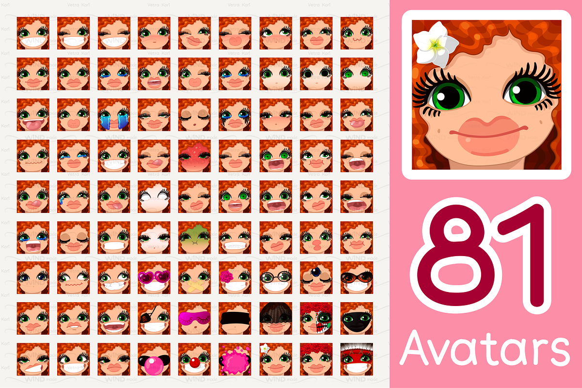 vector BIG avatars SET, a Templates & Theme by WINDmade (Photo 12 of 40)