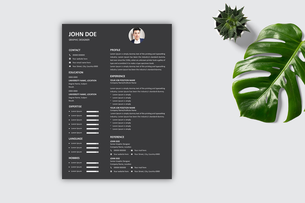 Minimal Modern Resume Template, a Resume Template by Annudesign (Photo 2 of 9)