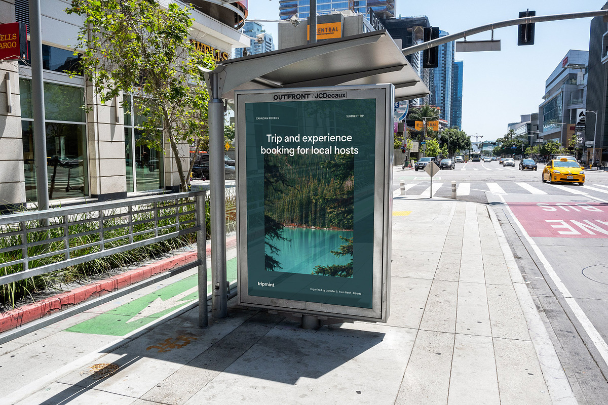 Downtown Bus Stop Billboard Mockup, a Mockup by Area Mockups (Photo 3 of 4)