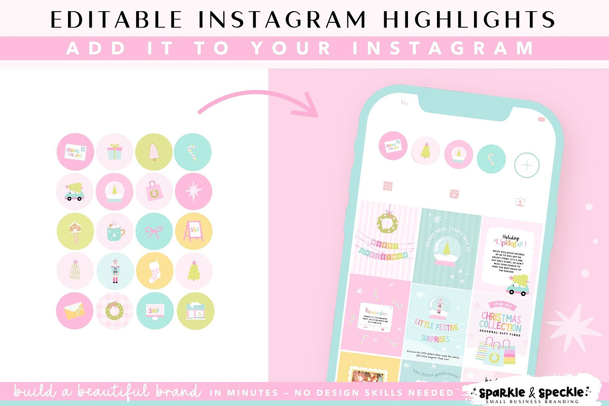 Pastel Christmas Instagram Templates, a Social Media Template by Sparkle & Speckle (Photo 6 of 8)