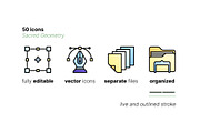 50 Sacred Geometry Icons, an Outline Icon by Side Project (Thumbnail 5 of 9)