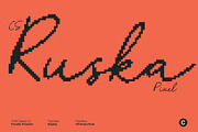CS Ruska Pixel, a Script Font by Craft Supply Co. (Thumbnail 1 of 8)