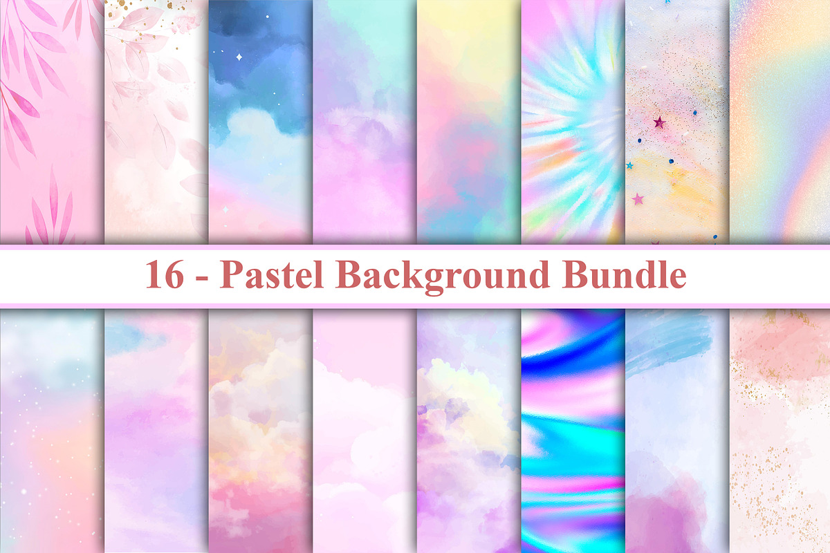 Pastel Background Bundle, a Decorative Illustration by Digital Studio (Photo 1 of 3)