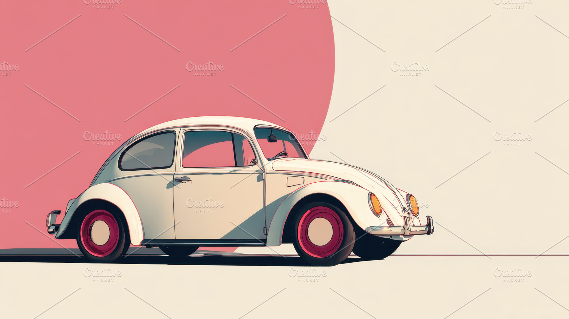 Classic car parked near sunset, a Photo by Beautiful things