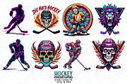100 Retro Vintage Hockey Skull PNG, an Illustration by Sofia's Fashion (Thumbnail 10 of 11)