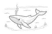 Whale Line Art Vector Bundle, an Illustration by yasushie (Thumbnail 13 of 51)