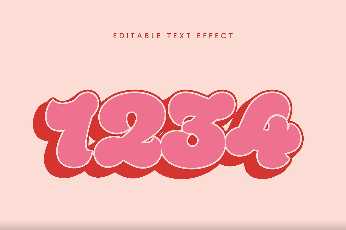 Retro Funky Bubble Text Effect preview 2