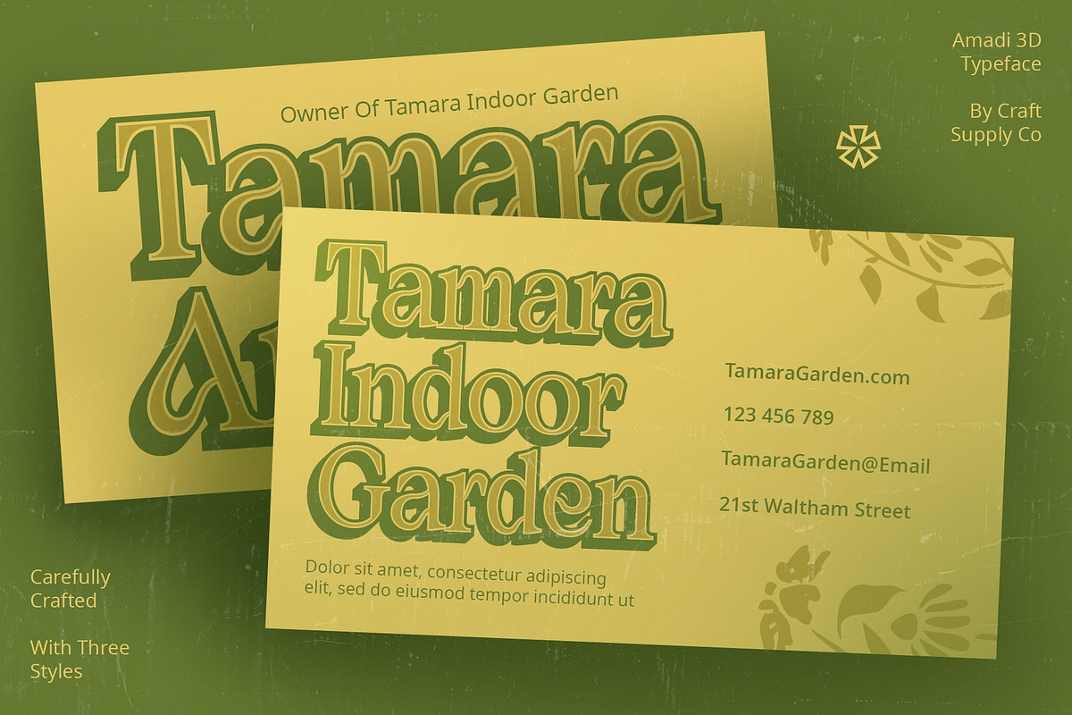 Amadi 3D, a Serif Font by Craft Supply Co. (Photo 5 of 8)