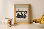 Linocut Kitchen | Poster Builder, an Object Graphic by KetteCreate (Thumbnail 5 of 16)