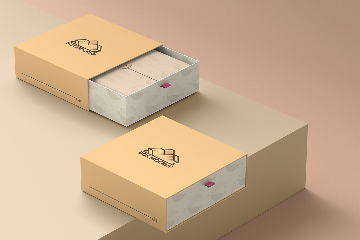 Square Gift Box Mockups, a Packaging Mockup by graphicstuff.std (Photo 6 of 10)