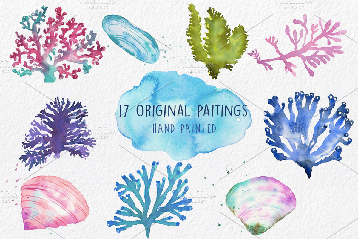 Underwater Life ClipArt Watercolor, an Animal Illustration by MaraquelaStudio (Photo 3 of 6)