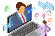 Isometric Online Customer Support, a Person Illustration by TAlex (Thumbnail 4 of 6)