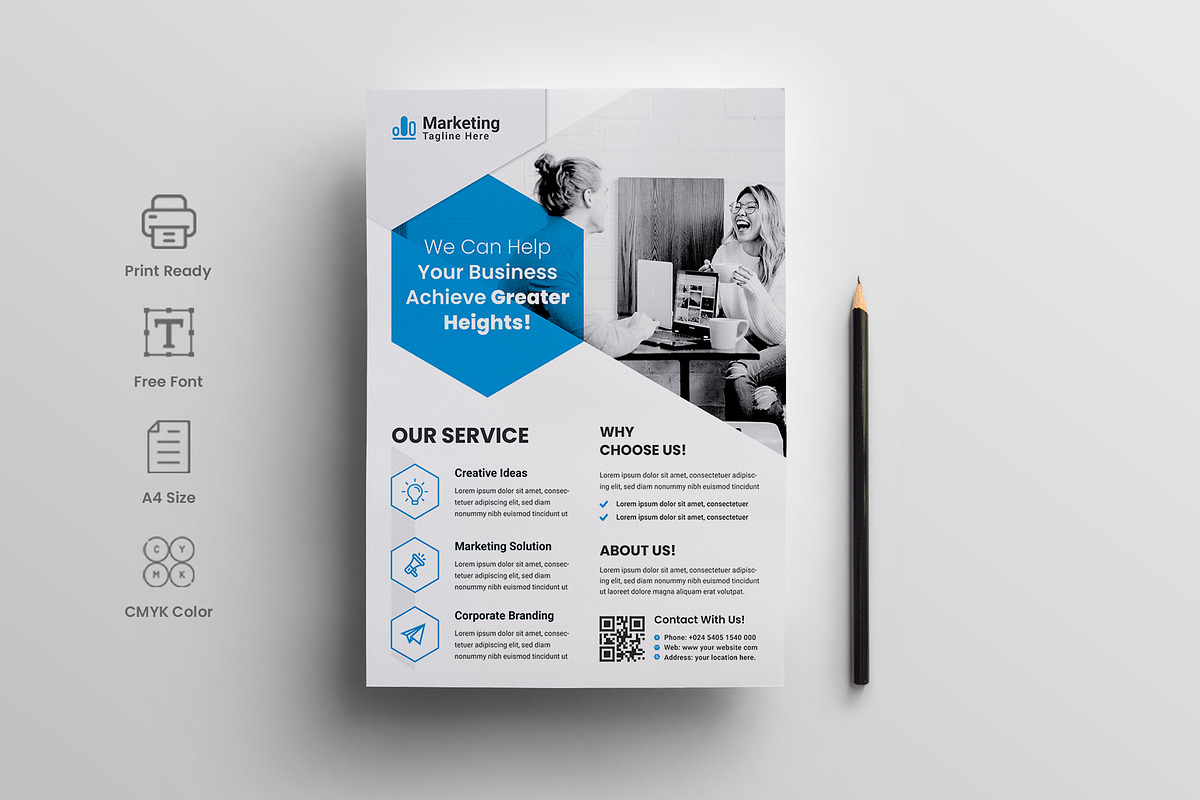 Corporate Business Flyer Template, a Flyer Template by workclan24 (Photo 1 of 3)