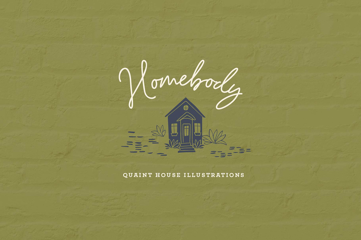 Homebody Quaint House Illustrations, a Pattern Graphic by Maddie Jensen Design (Photo 1 of 7)