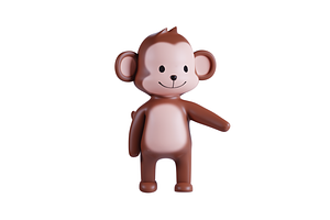 3D Pack Cute Animal Monkey