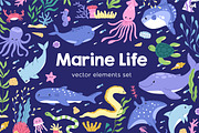 Marine life. Sea set, banner, cards, an Animal Illustration by Good Studio (Thumbnail 1 of 12)