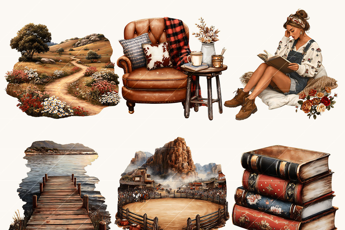 Modern Western Clipart Bundle, a Person Illustration by BusyDaydesign (Photo 3 of 9)