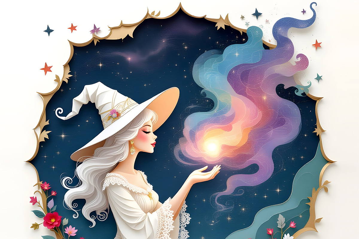 White Magic Witch, a Person Illustration by Sharon Schwalbe (Photo 1 of 2)