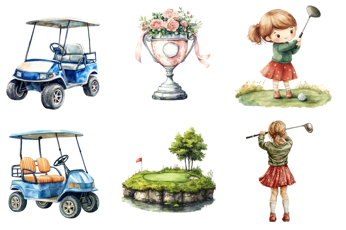 Cute Golf Clipart, an Illustration by Designworld (Photo 2 of 6)