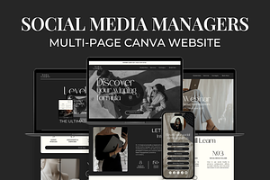 Social Media Manager Canva Website, an App Template by Meraki Templates