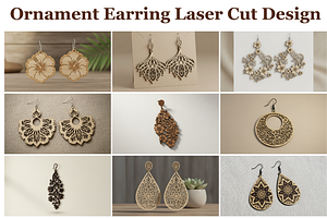 Ornament Dangle Earring Set, a Graphic by hafijul