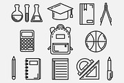 School Set Outlined & Colored, an Outline Icon by DeniseUytiepo (Thumbnail 3 of 5)