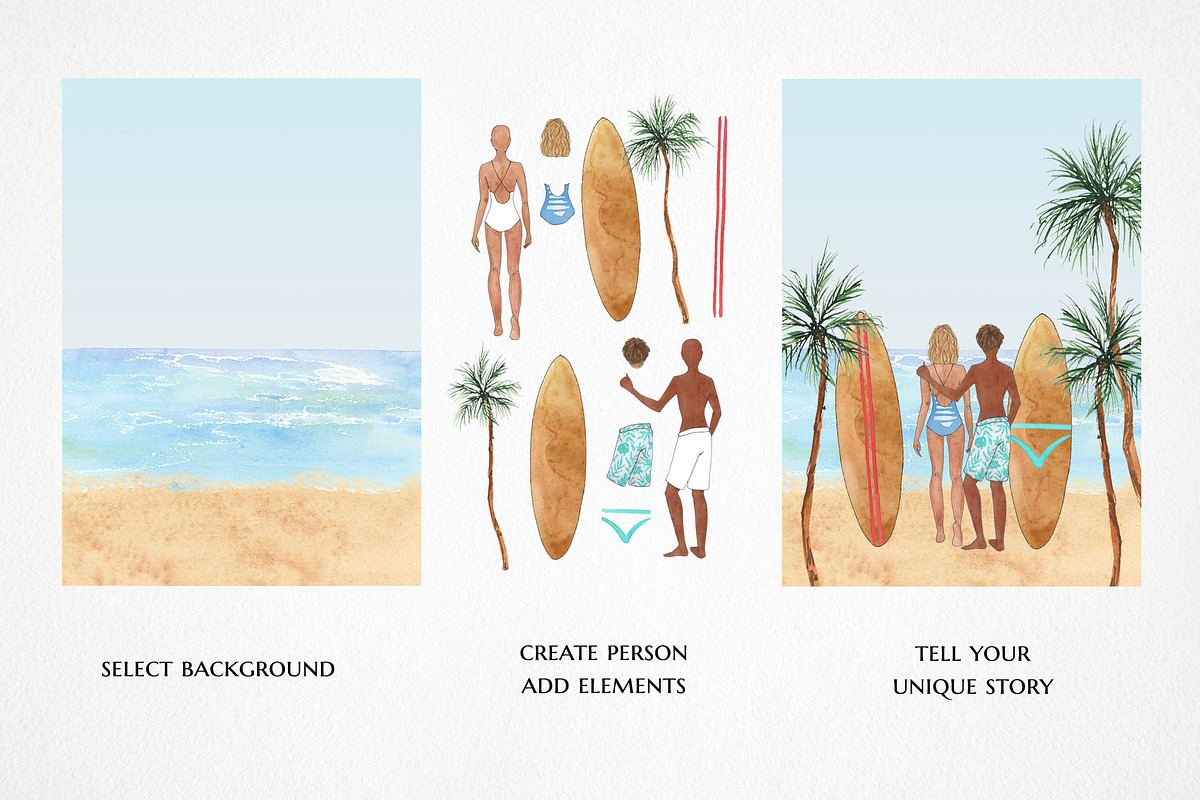 Watercolor travel bundle, summer set, a Person Illustration by LyubovZaytseva (Photo 12 of 20)
