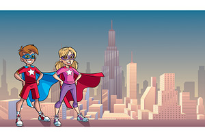 Little Super Kids City Background