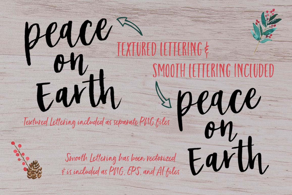 SALE Holiday Lettering & Clipart Kit, an Illustration by Jane Yu Designs (Photo 12 of 12)