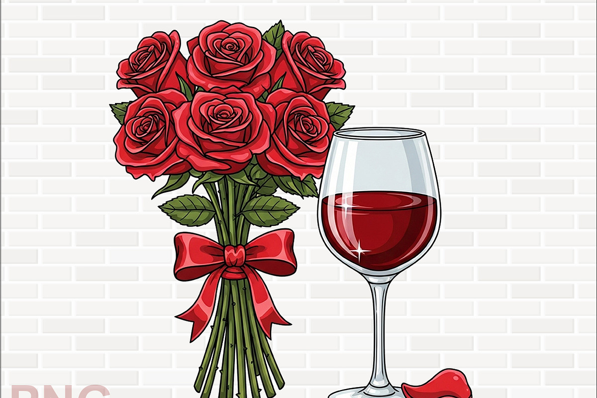 Valentine Wine Glass Clipart PNG, a Graphic by crative8112 (Photo 6 of 8)