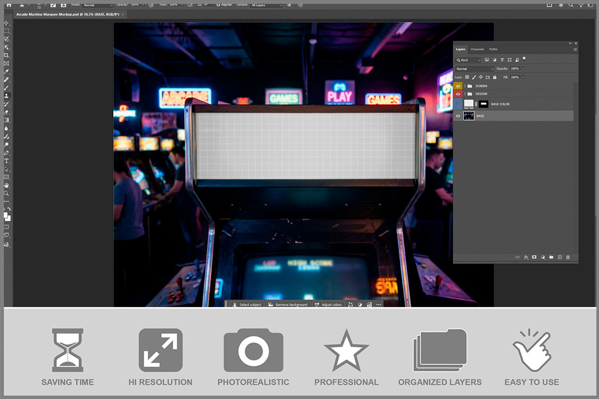 Arcade Machine Marquee PSD, an Android Mockup by Bruno's Shop (Photo 2 of 3)