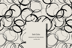 Dark doodle circles dots ink, a Pattern Graphic by Nocito Design