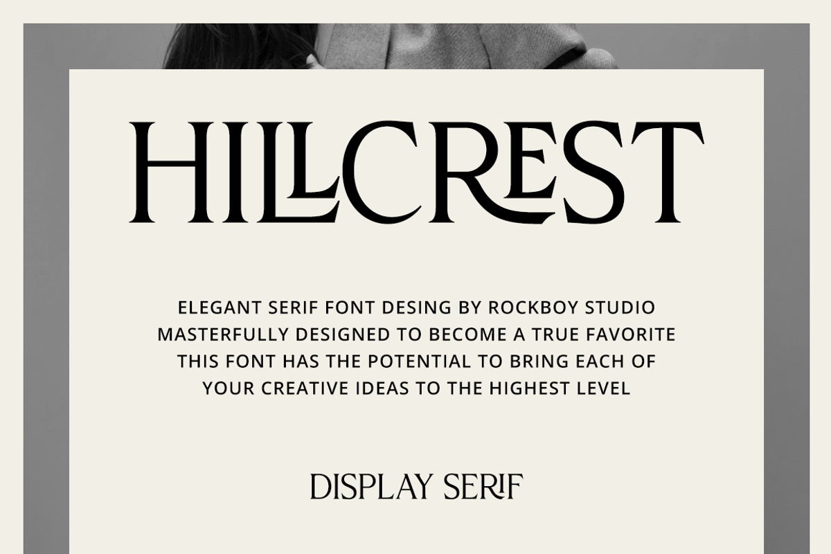 Hillcrest - Display Serif Font, a Serif Font by RockboyStd (Photo 1 of 12)